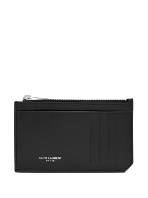 

Logo-print leather wallet, Saint Laurent Logo-print leather wallet
