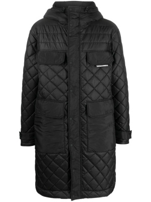 

Diamond-quilted hooded coat, Dsquared2 Diamond-quilted hooded coat