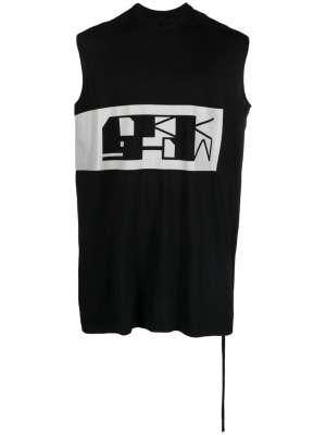 

Tarp logo-print organic cotton top, Rick Owens DRKSHDW Tarp logo-print organic cotton top