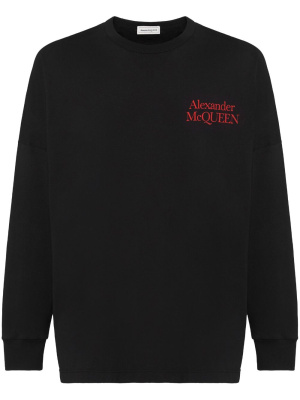 

Logo-print long-sleeved T-shirt, Alexander McQueen Logo-print long-sleeved T-shirt