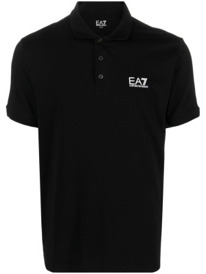 

Logo-print cotton polo shirt, Ea7 Emporio Armani Logo-print cotton polo shirt