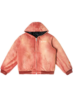

Distressed-effect hooded jacket, Heron Preston Distressed-effect hooded jacket