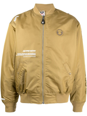 

Logo-patch zip-up bomber jacket, AAPE BY *A BATHING APE® Logo-patch zip-up bomber jacket