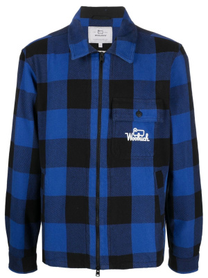 

Check-print zipped shirt jacket, Woolrich Check-print zipped shirt jacket