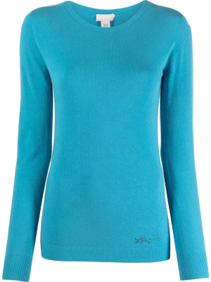 

Appliqué-logo crew-neck jumper, LIU JO Appliqué-logo crew-neck jumper