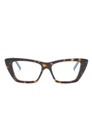 

Mica tortoiseshell cat-eye frame glasses, Saint Laurent Eyewear Mica tortoiseshell cat-eye frame glasses