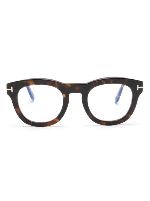 

Round-frame tortoiseshell-effect glasses, TOM FORD Eyewear Round-frame tortoiseshell-effect glasses