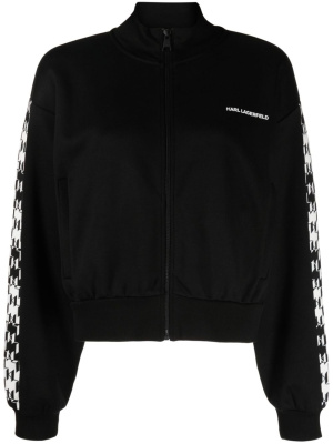 

Monogram-print zip-up track jacket, Karl Lagerfeld Monogram-print zip-up track jacket