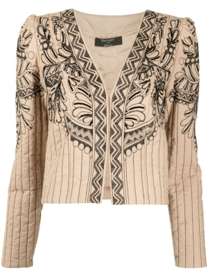 

Graphic-embroidered quilted jacket, TWINSET Graphic-embroidered quilted jacket