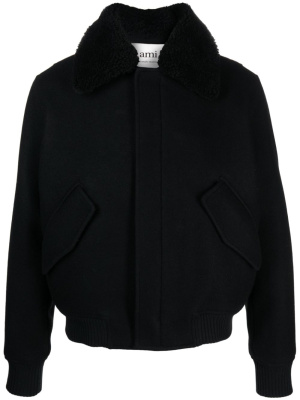 

Shearling-collar bomber jacket, AMI Paris Shearling-collar bomber jacket