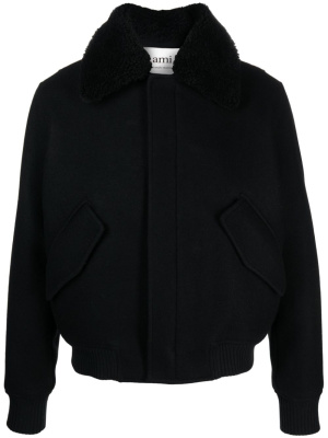 

Shearling-collar bomber jacket, AMI Paris Shearling-collar bomber jacket