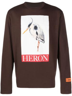 

Heron-print long-sleeve cotton T-shirt, Heron Preston Heron-print long-sleeve cotton T-shirt