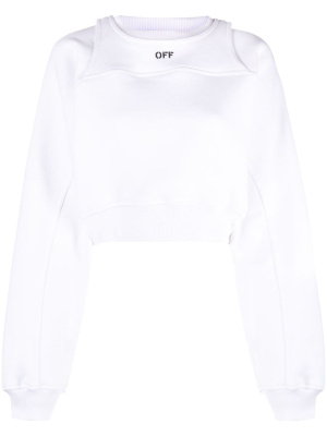 

Logo-embroidered cropped sweatshirt, Off-White Logo-embroidered cropped sweatshirt