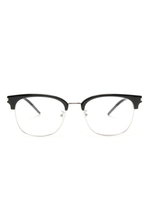 

Logo-print round-frame glasses, Saint Laurent Eyewear Logo-print round-frame glasses