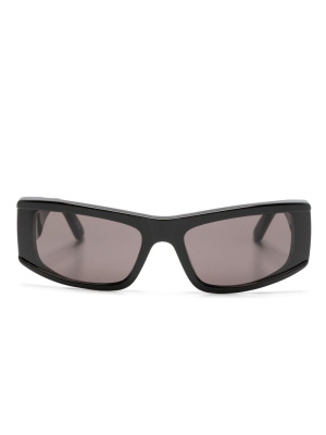 

Logo-print rectangle-frame sunglasses, Balenciaga Eyewear Logo-print rectangle-frame sunglasses