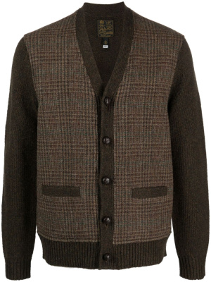 

Checked panelled cardigan, Polo Ralph Lauren Checked panelled cardigan