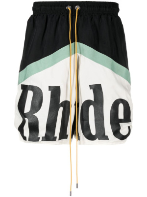 

Logo-print drawstring deck shorts, Rhude Logo-print drawstring deck shorts