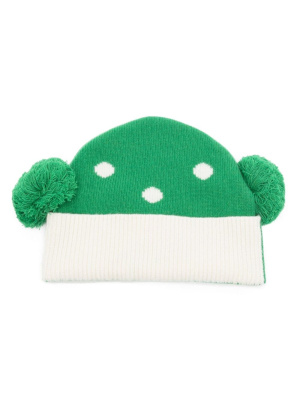 

Patterned pompom-detail beanie, Walter Van Beirendonck Patterned pompom-detail beanie