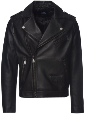 

'70s-inspired leather biker jacket, Karl Lagerfeld '70s-inspired leather biker jacket