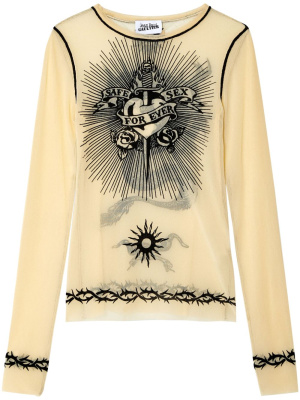 

Tattooo-print long-sleeve top, Jean Paul Gaultier Tattooo-print long-sleeve top