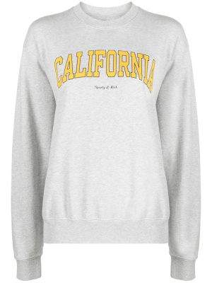 

California-print crew-neck sweatshirt, Sporty & Rich California-print crew-neck sweatshirt