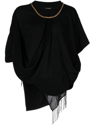 

Fringe-detail draped top, Junya Watanabe Fringe-detail draped top
