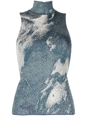 

Patterned-jacquard glitter top, Roberto Cavalli Patterned-jacquard glitter top