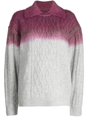 

Gradient-effect cable-knit jumper, Ader Error Gradient-effect cable-knit jumper