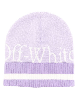 

Logo-knit wool beanie, Off-White Logo-knit wool beanie