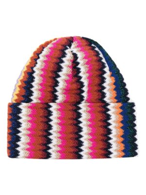 

Zigzag-design wool-blend beanie, Missoni Zigzag-design wool-blend beanie