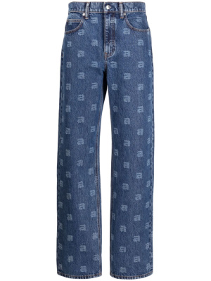 

Logo-print straight-leg jeans, Alexander Wang Logo-print straight-leg jeans