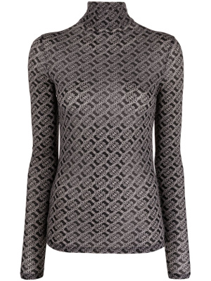 

Love Birds-print mesh top, PINKO Love Birds-print mesh top