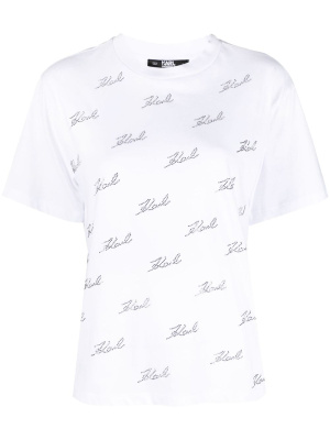

Rhinestone Karl organic cotton T-shirt, Karl Lagerfeld Rhinestone Karl organic cotton T-shirt