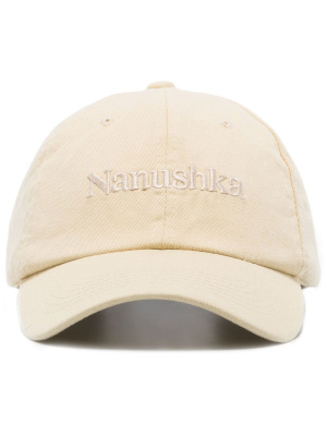 

Logo-embroidered organic cotton cap, Nanushka Logo-embroidered organic cotton cap