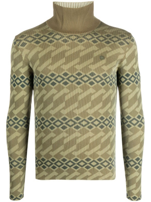 

Patterned-intarsia ribbed-knit jumper, Acne Studios Patterned-intarsia ribbed-knit jumper