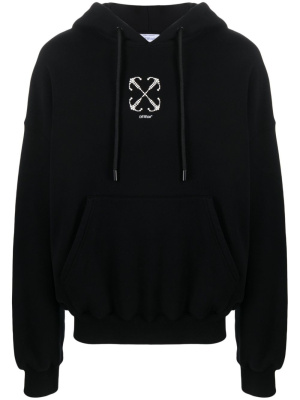 

Logo-print drawstring cotton hoodie, Off-White Logo-print drawstring cotton hoodie