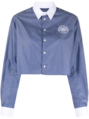 

Conneticut logo-print striped shirt, Sporty & Rich Conneticut logo-print striped shirt