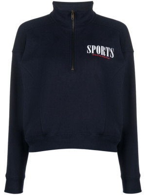 

Logo-print half-zip sweatshirt, Sporty & Rich Logo-print half-zip sweatshirt