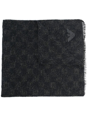 

Logo-print fine-knit scarf, Emporio Armani Logo-print fine-knit scarf