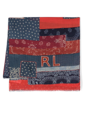 

Patchwork cotton scarf, Polo Ralph Lauren Patchwork cotton scarf