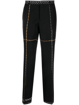 

Contrast-stitching virgin wool trousers, Moschino Contrast-stitching virgin wool trousers