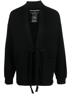 

Belted organic-cotton cardigan, Maharishi Belted organic-cotton cardigan