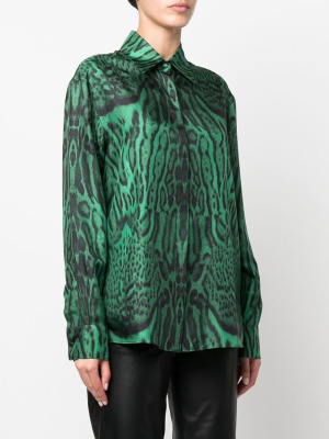 

Animal-print long-sleeve shirt, Roberto Cavalli Animal-print long-sleeve shirt