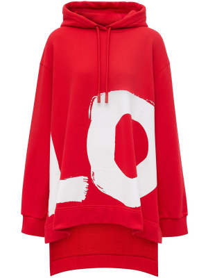 

Love-print oversized cotton hoodie, Burberry Love-print oversized cotton hoodie