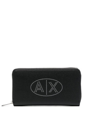 

Studded-logo zip-around purse, Armani Exchange Studded-logo zip-around purse