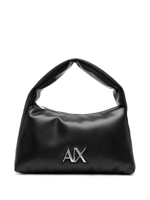 

Logo-lettering slouch-body shoulder bag, Armani Exchange Logo-lettering slouch-body shoulder bag