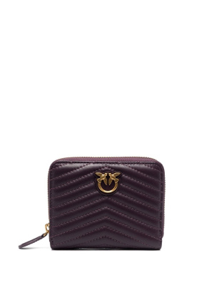 

Small chevron-quilted zip-round purse, PINKO Small chevron-quilted zip-round purse