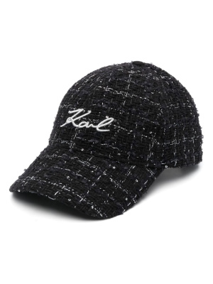 

K/Signature bouclé baseball cap, Karl Lagerfeld K/Signature bouclé baseball cap
