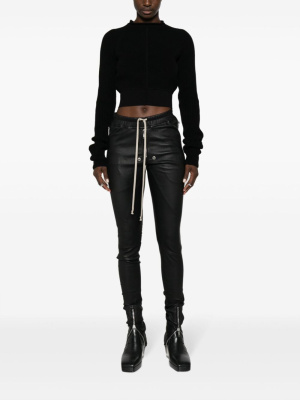 

Rolled-trim ribbed-knit jumper, Rick Owens Rolled-trim ribbed-knit jumper