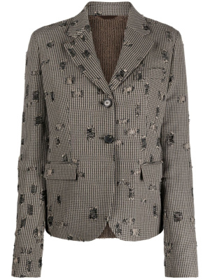 

Houndstooth-print distressed blazer, Acne Studios Houndstooth-print distressed blazer